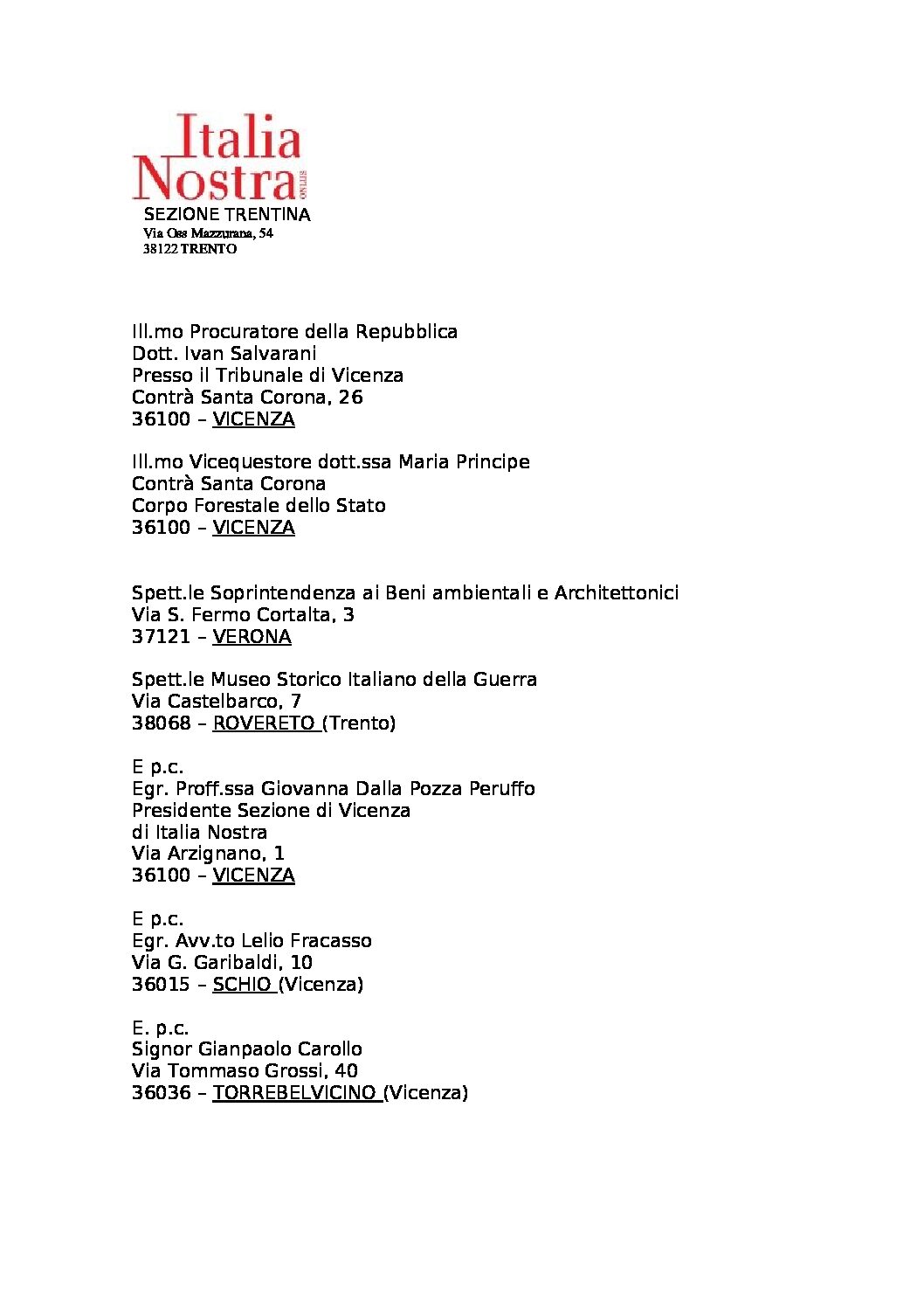Impianti sciistici Costa d’Agra. Collegamento Val delle Lanze (VI) con Folgaria – Segnalazione/denuncia