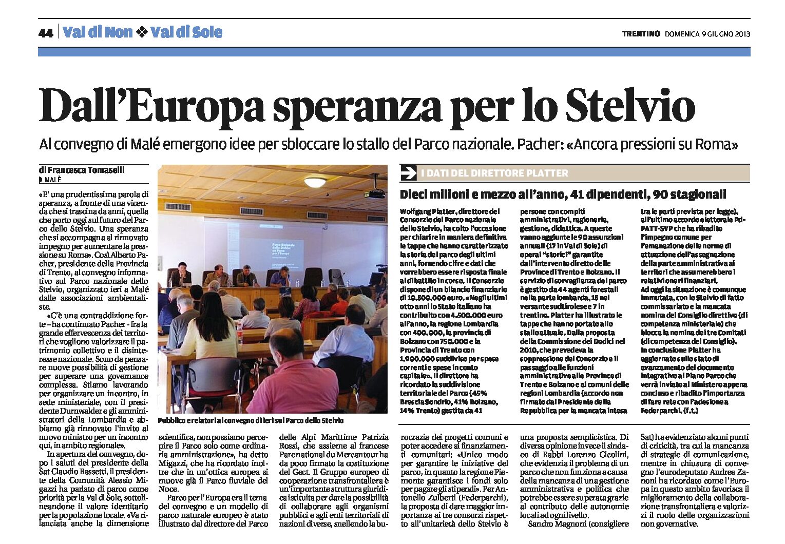 Associazioni ambientaliste a Malè: giornata informativa sul Parco dello Stelvio