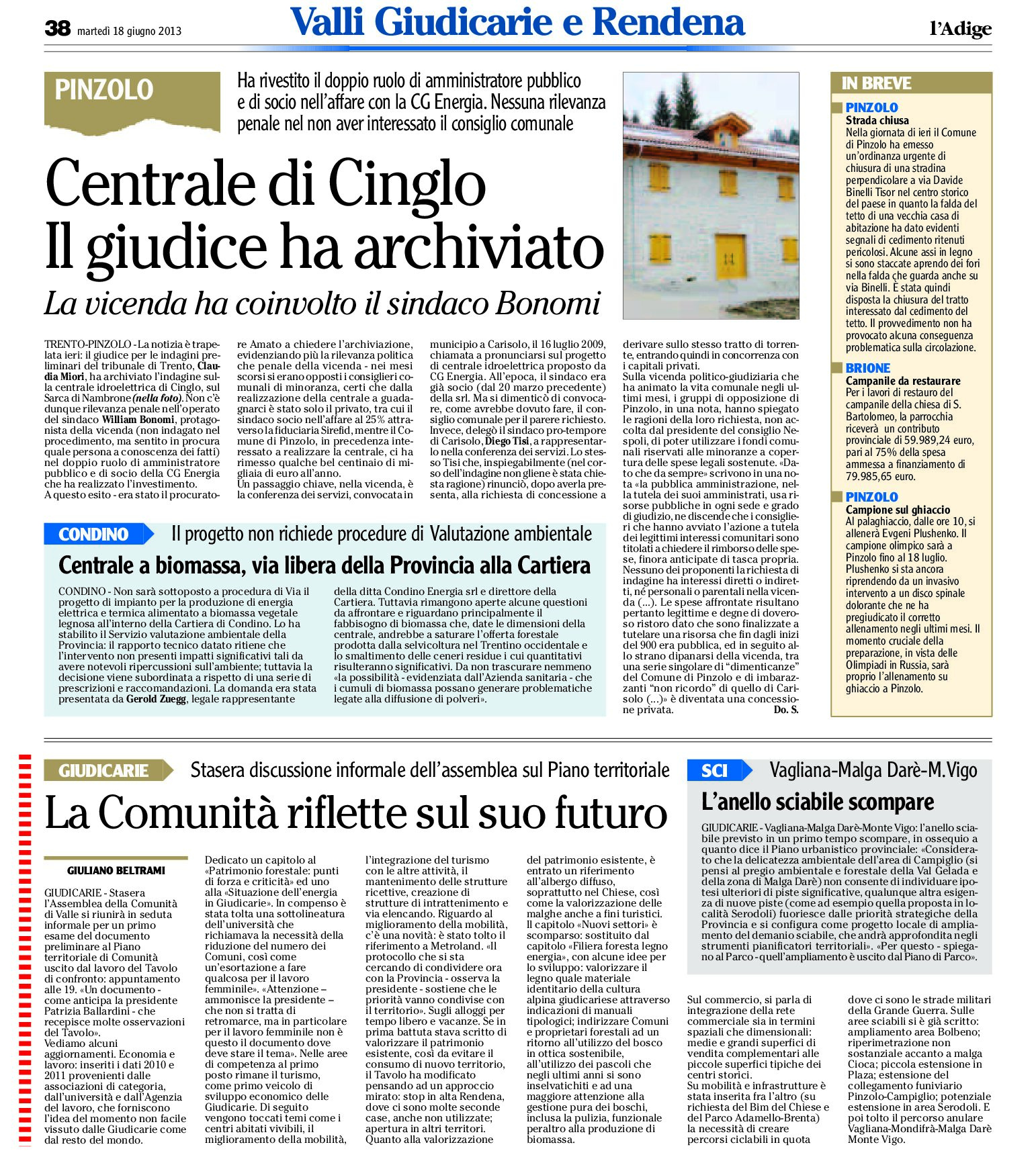 Giudicarie: Assemblea della Comunità di valle sul Piano Territoriale