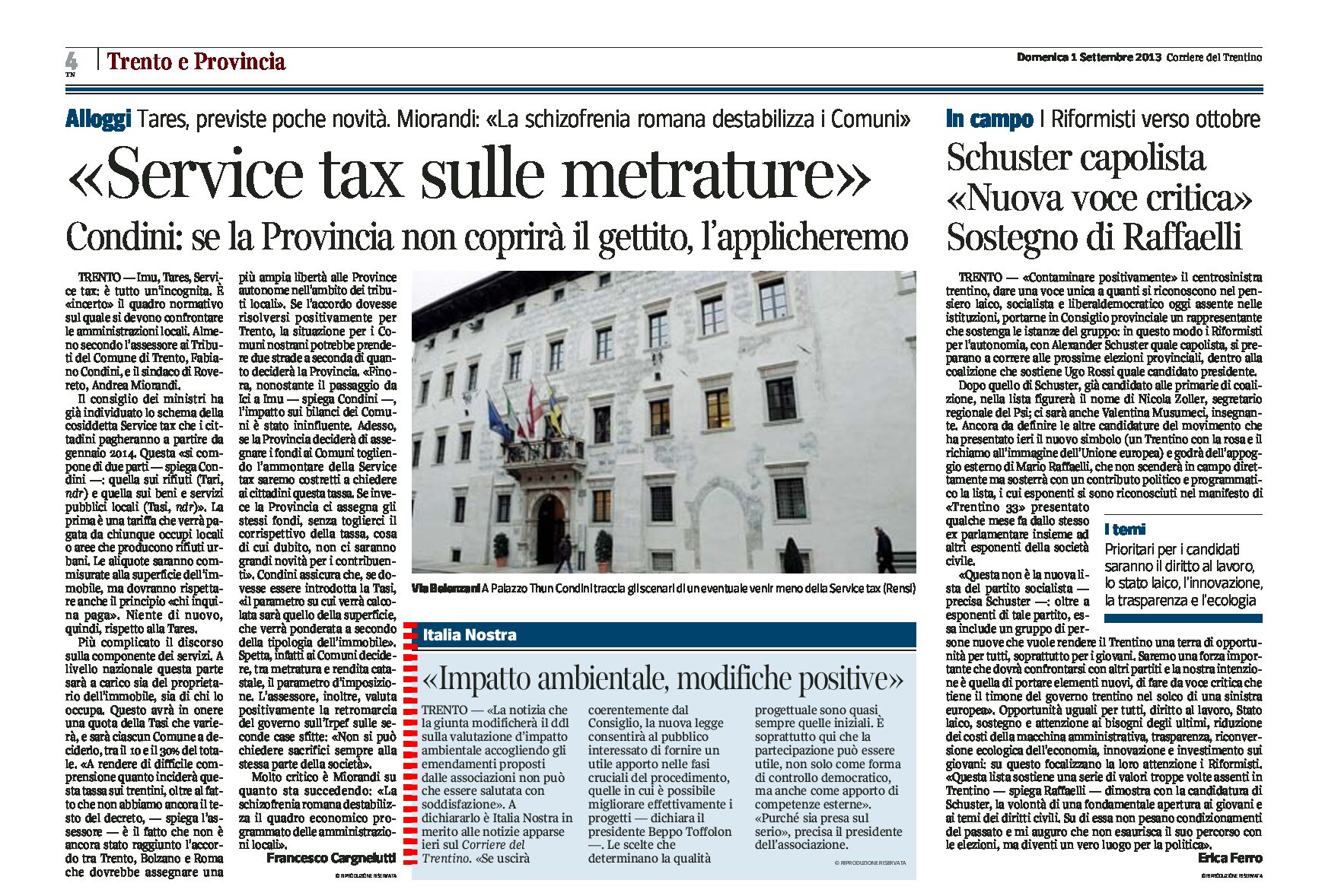 Italia Nostra: impatto ambientale, modifiche positive