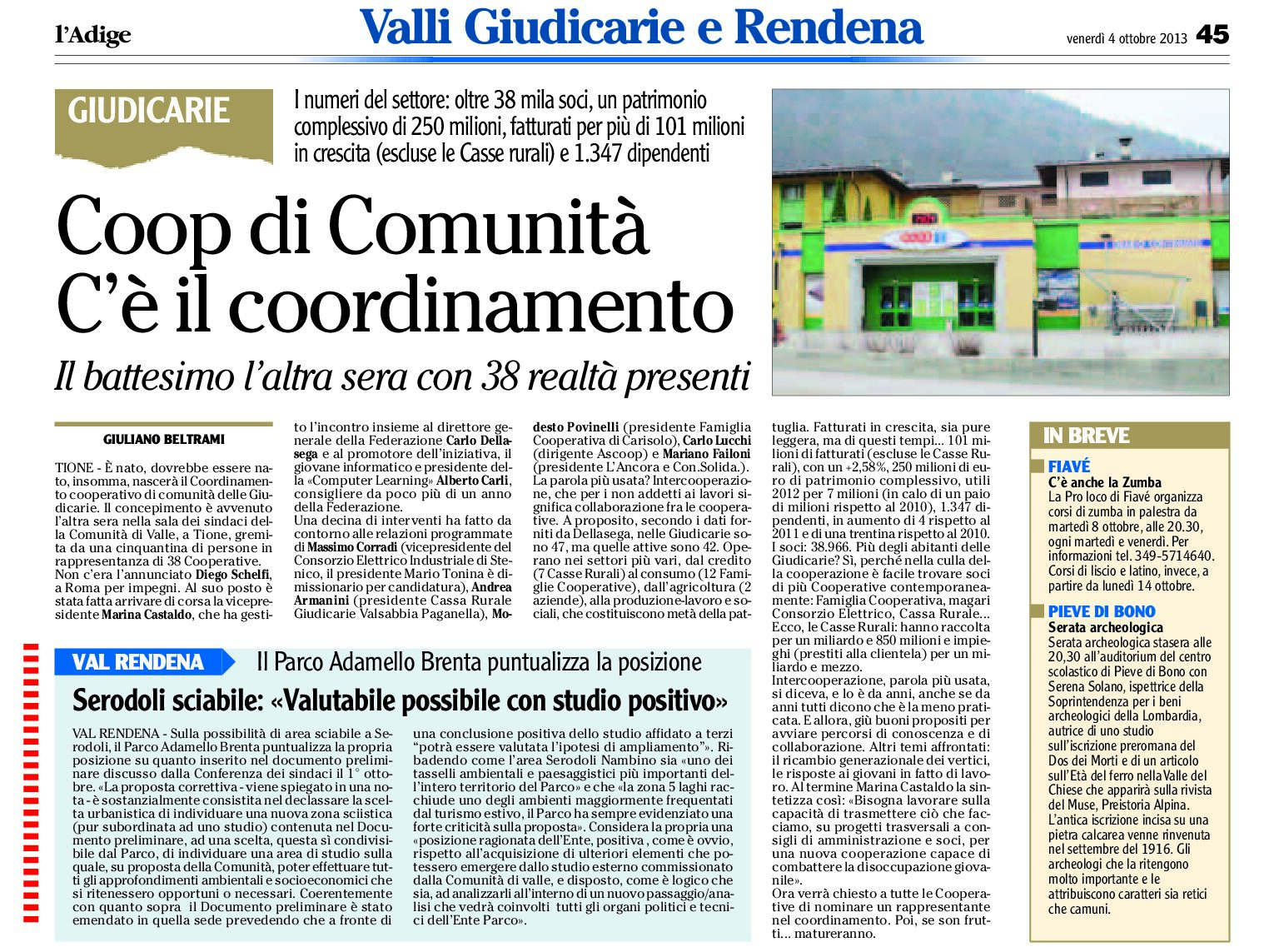 Il Parco Adamello Brenta puntualizza la sua posizione su Serodoli