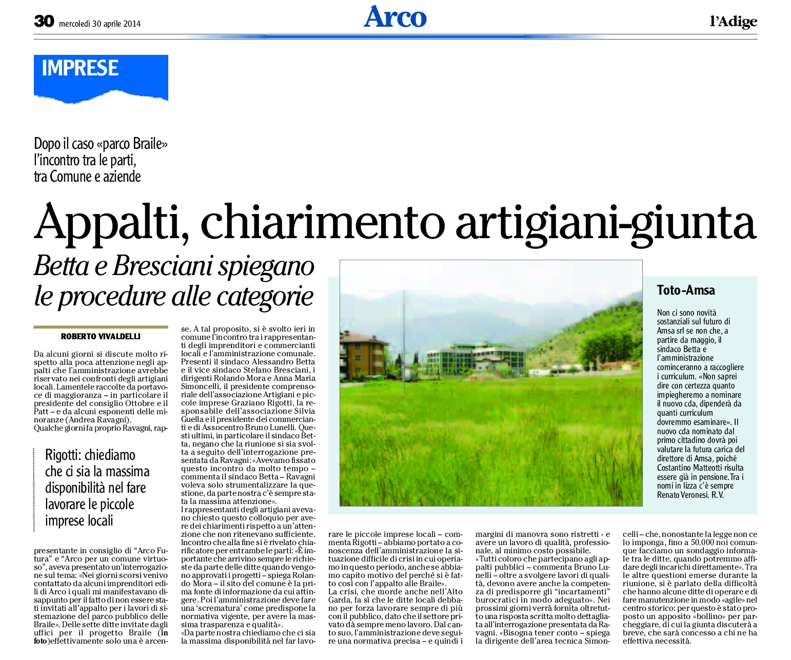 Arco: appalti, chiarimento artigiani-giunta