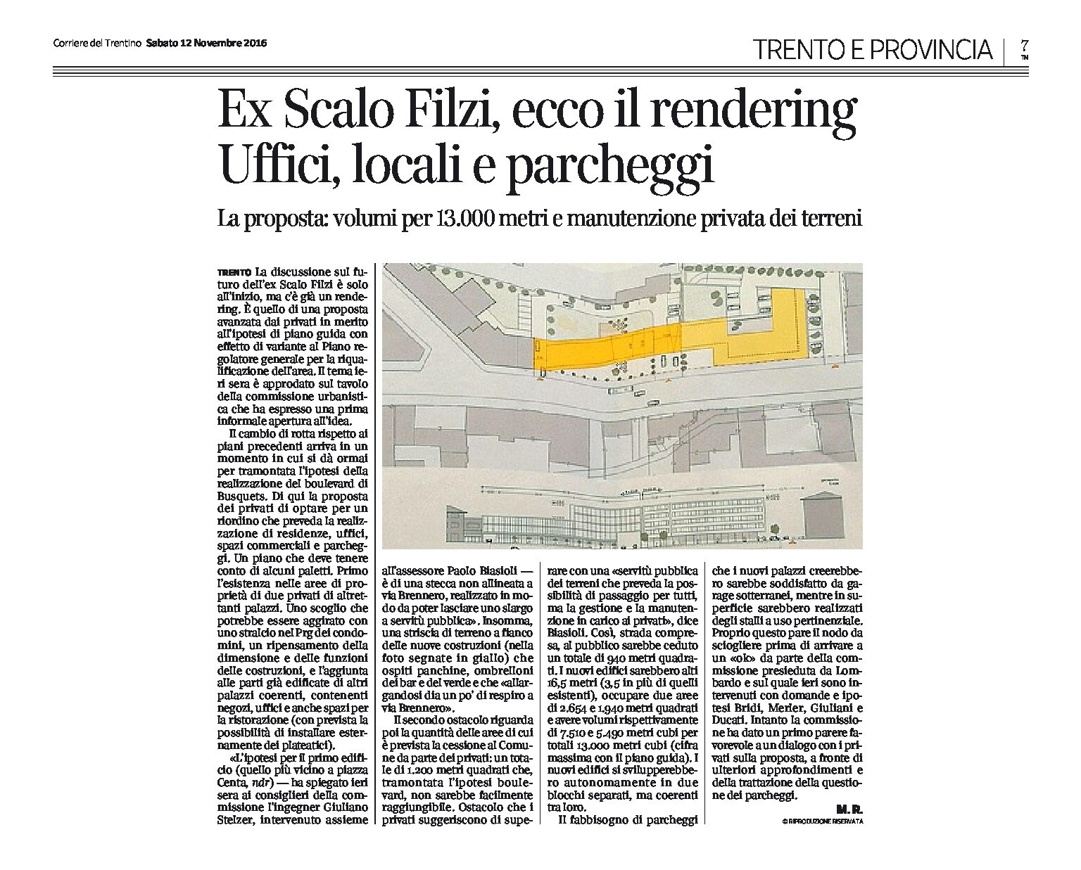 Trento, ex Scalo Filzi: ecco il rendering. Uffici, locali e parcheggi