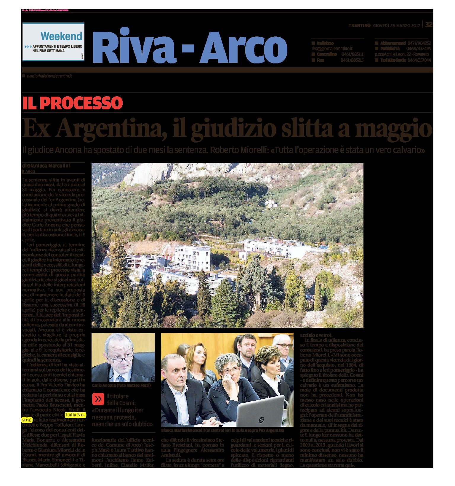Ex Argentina: il giudizio slitta a Maggio