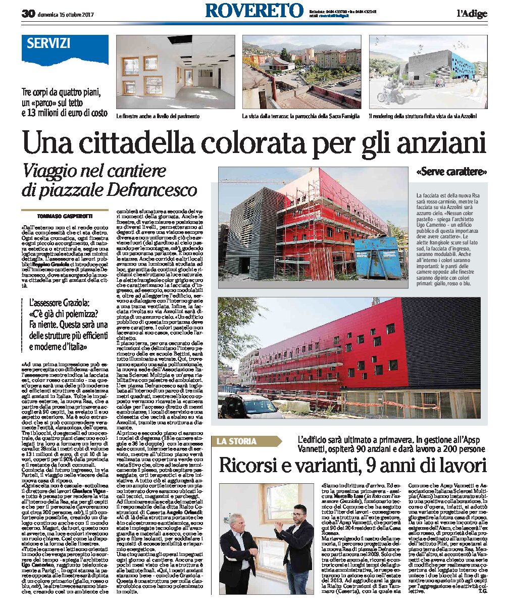 Rovereto: una cittadella colorata per anziani. Viaggio nel cantiere di piazzale Defrancesco