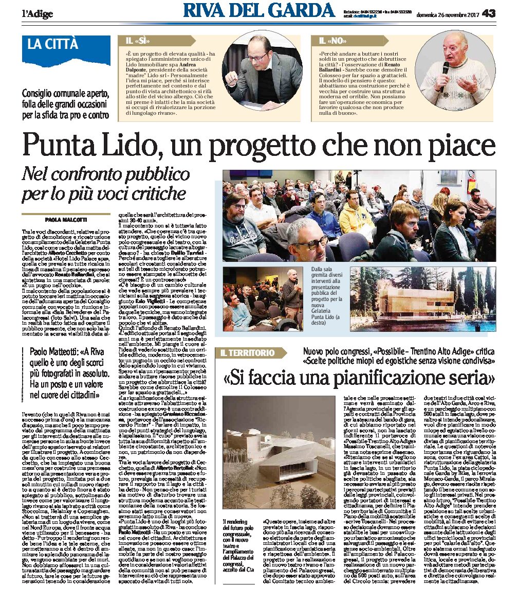 Riva, Punta Lido: nel confronto pubblico per lo più voci critiche