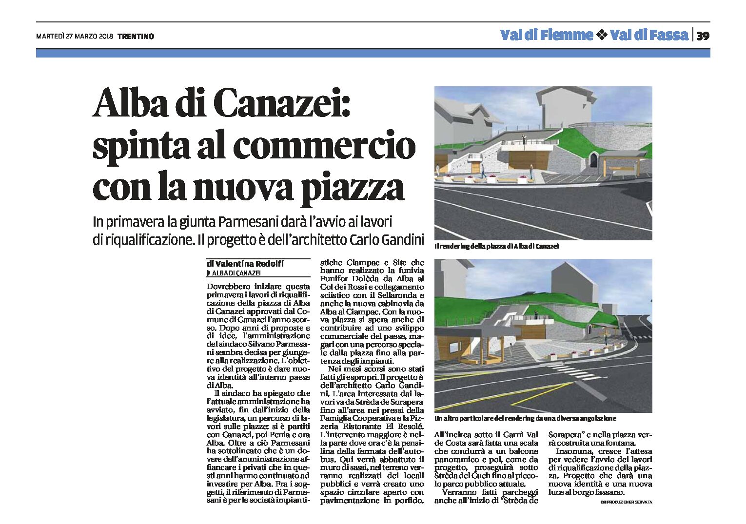 Alba di Canazei: spinta al commercio con la nuova piazza