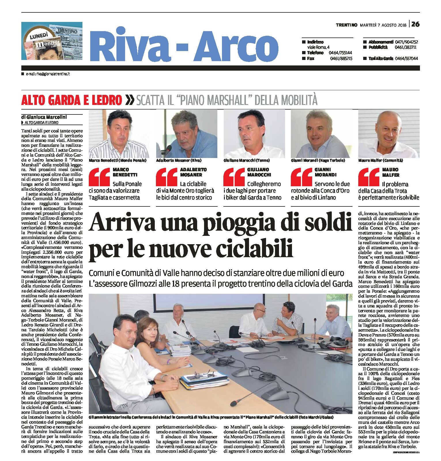 Alto Garda: arriva una pioggia di soldi per le nuove ciclabili