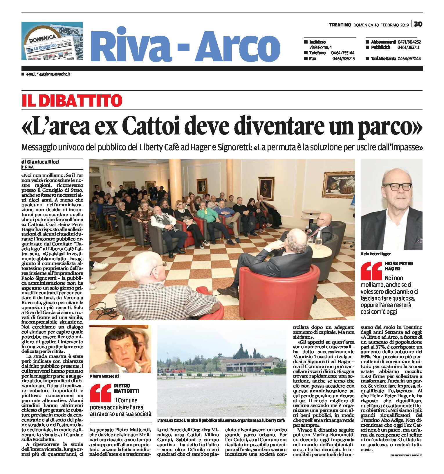 Riva, ex Cattoi: serata pubblica “l’area deve diventare un parco”