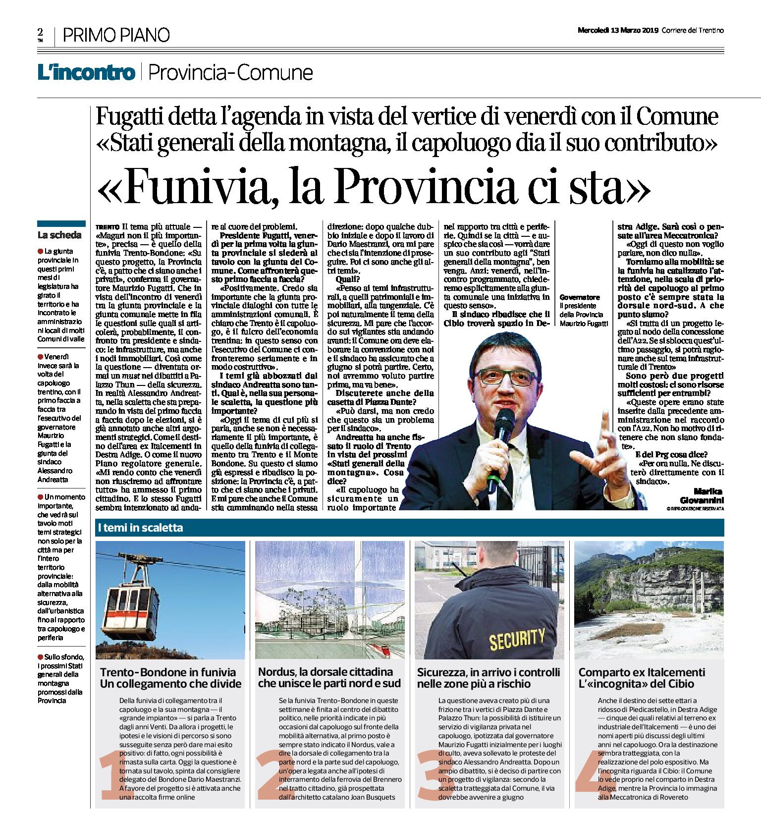 Trento-Bondone, funivia: la Provincia ci sta
