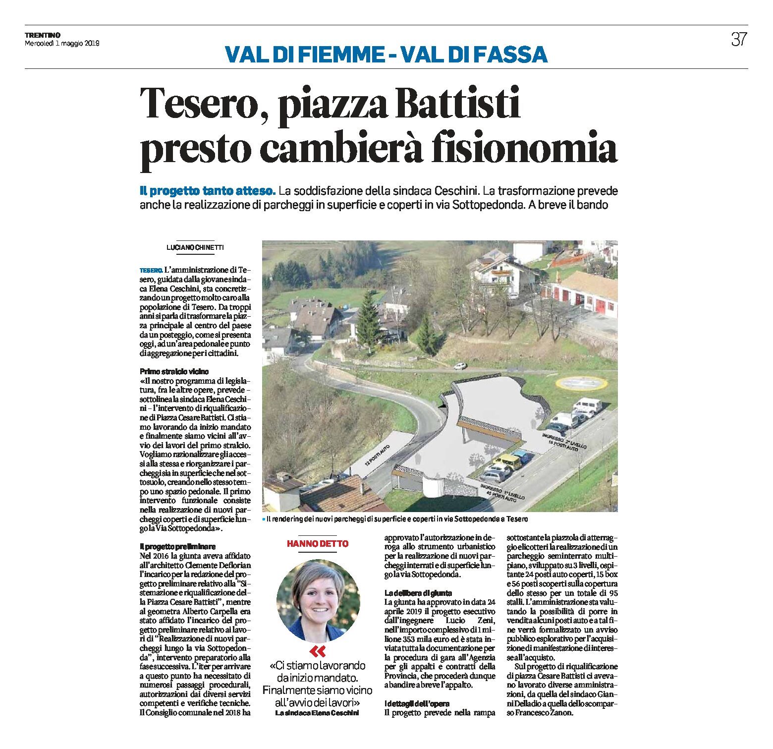 Tesero: piazza Battisti presto cambierà fisionomia