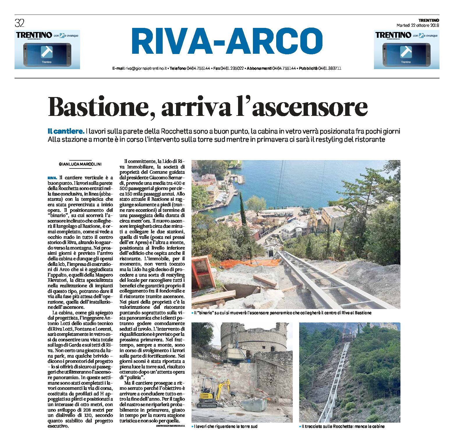 Riva, Bastione: arriva l’ascensore