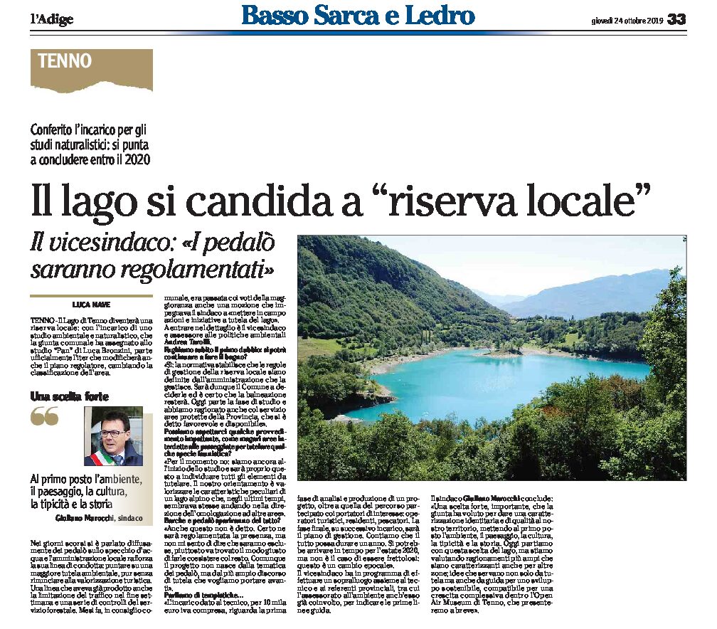 Lago di Tenno: si candida a riserva locale