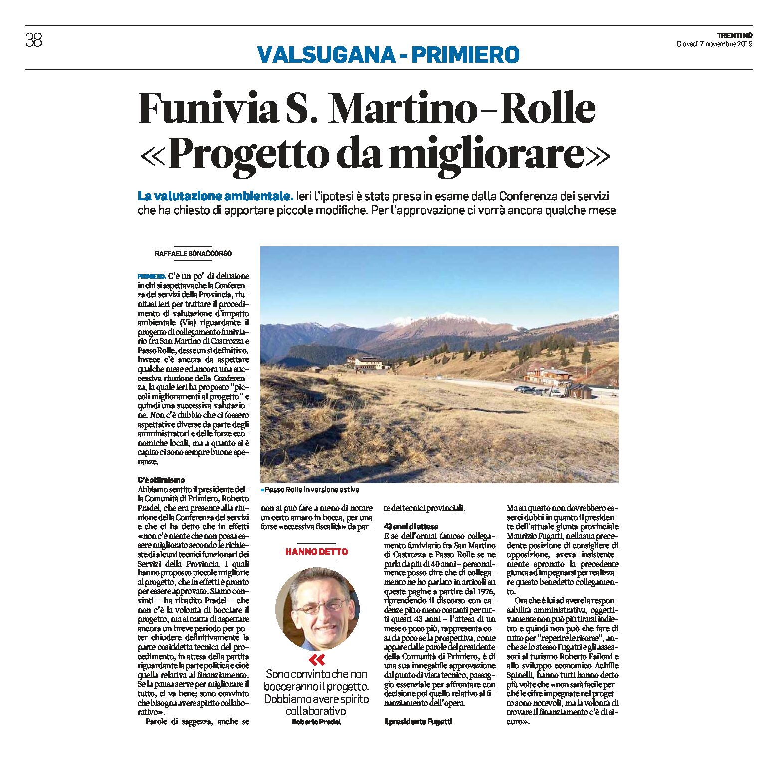 Funivia San Martino-Rolle: progetto da migliorare