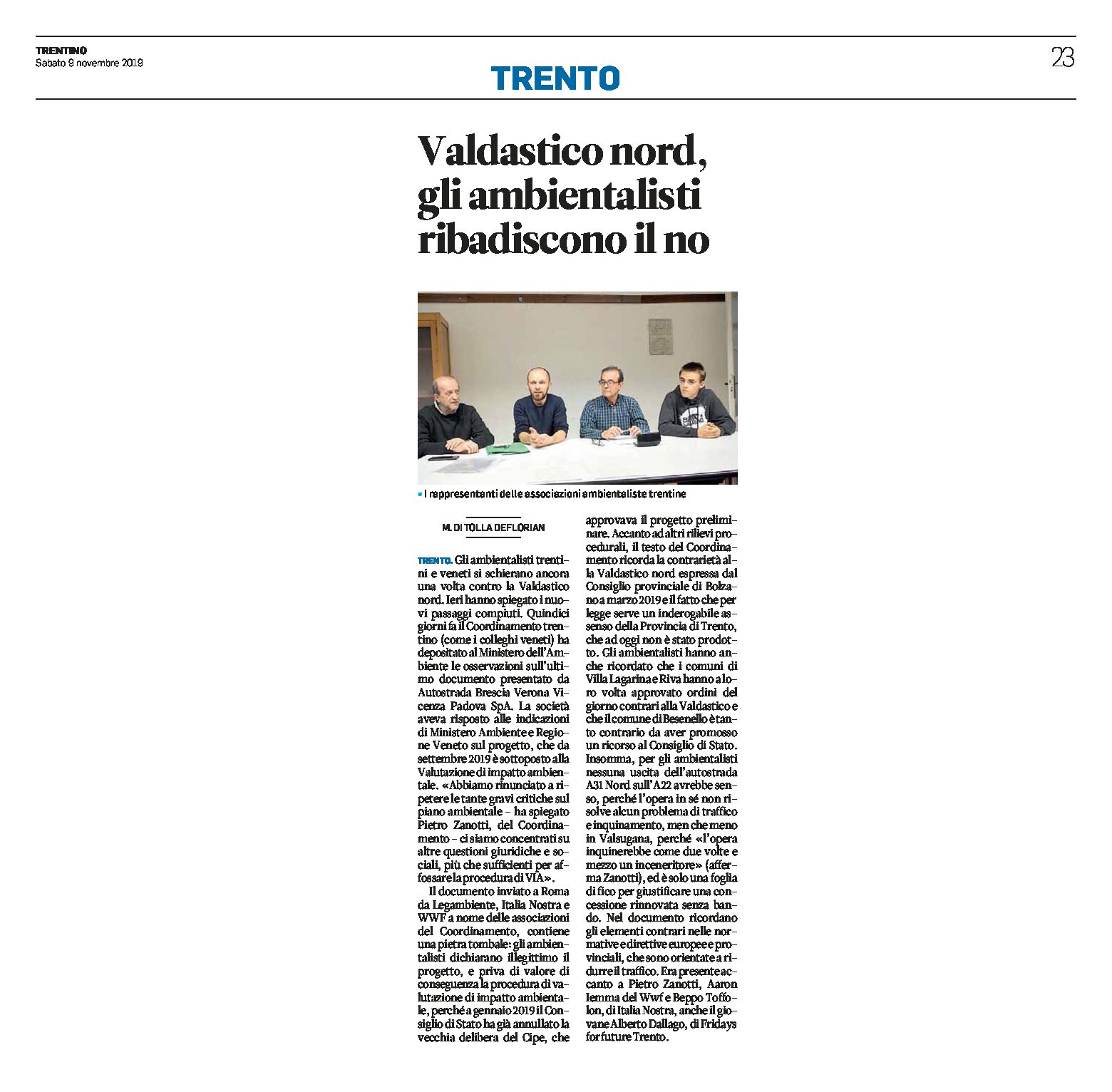 Valdastico nord: gli ambientalisti ribadiscono il no