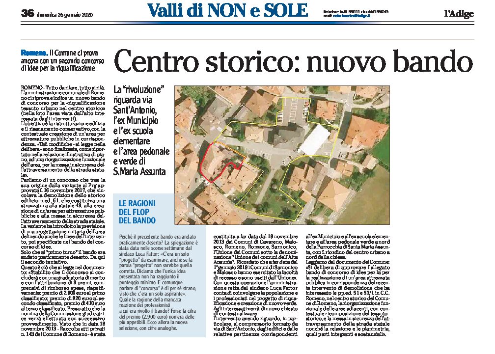 Romeno: centro storico, nuovo bando