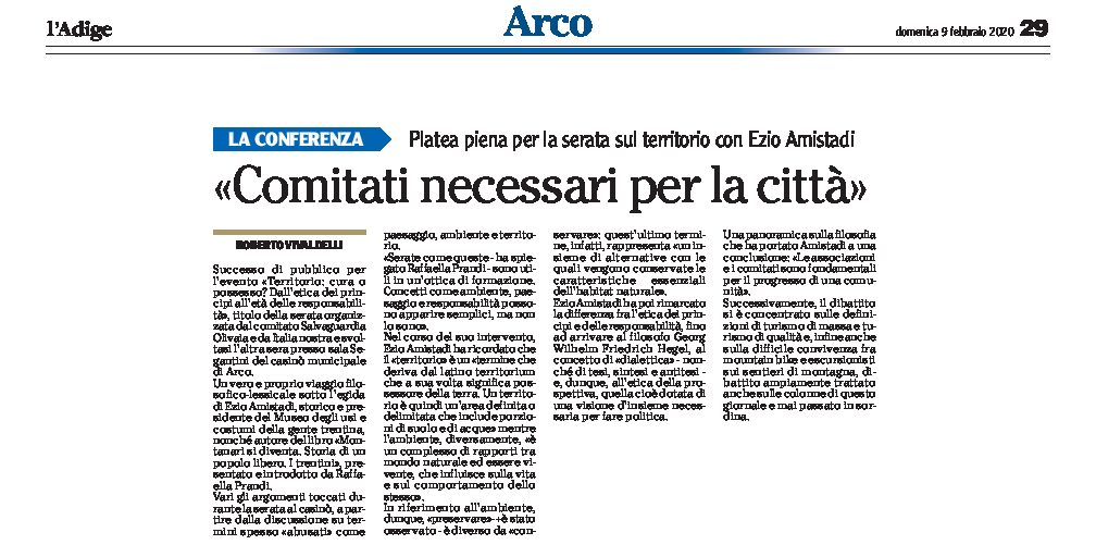Arco, serata: Comitati necessari per la città, platea piena