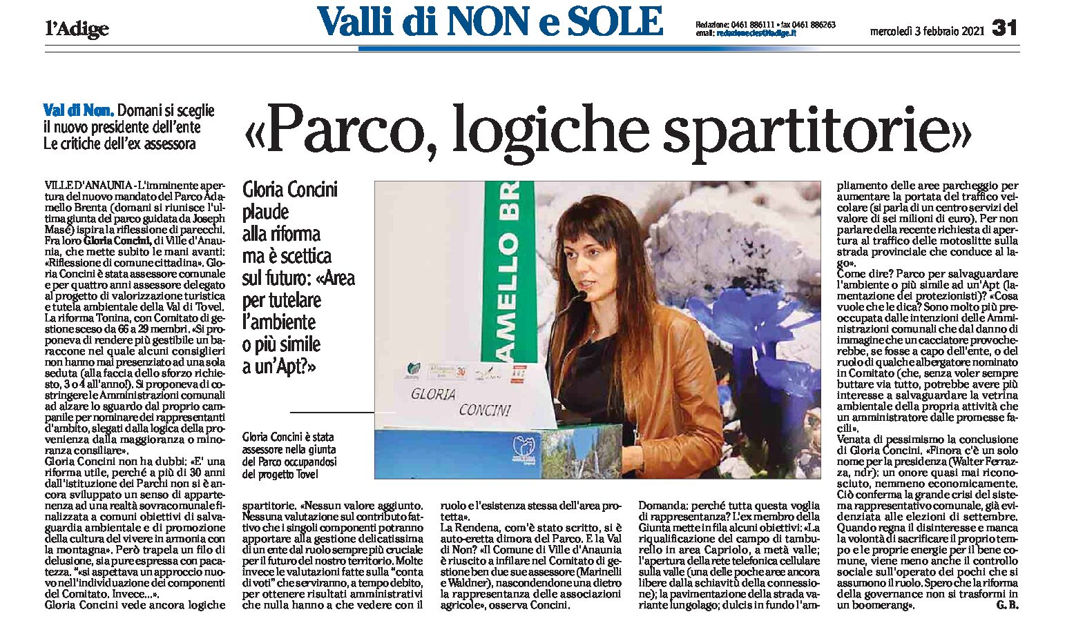 Parco Adamello Brenta: domani si sceglie il nuovo presidente. Concini “logiche spartitorie”
