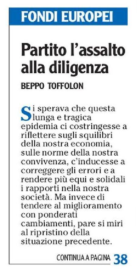 Fondi europei: partito l’assalto alla diligenza. Intervento di Italia Nostra