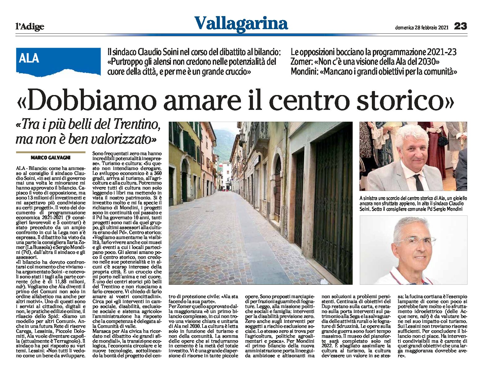 Ala: dobbiamo amare il centro storico. Tra i più belli del Trentino, ma non è ben valorizzato