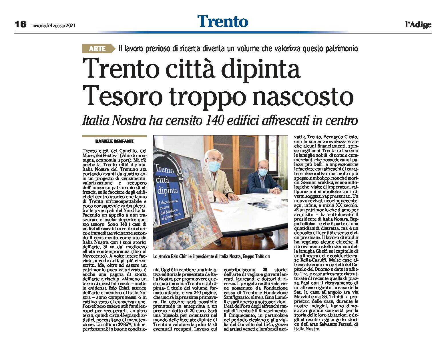 Studio di Italia Nostra: Trento città dipinta, un tesoro troppo nascosto