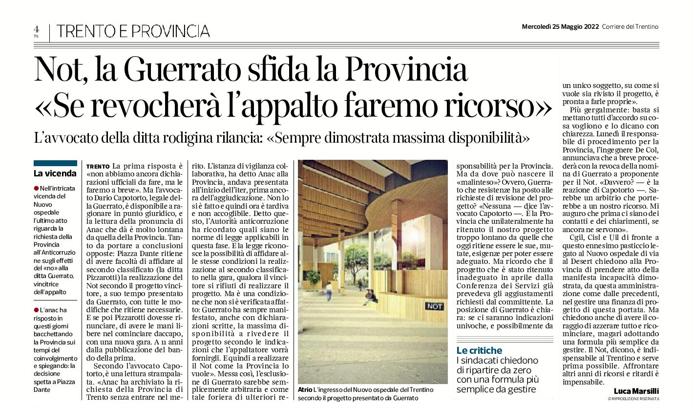 Trento, Not: la Guerrato sfida la Provincia “se revocherà l’appalto faremo ricorso”