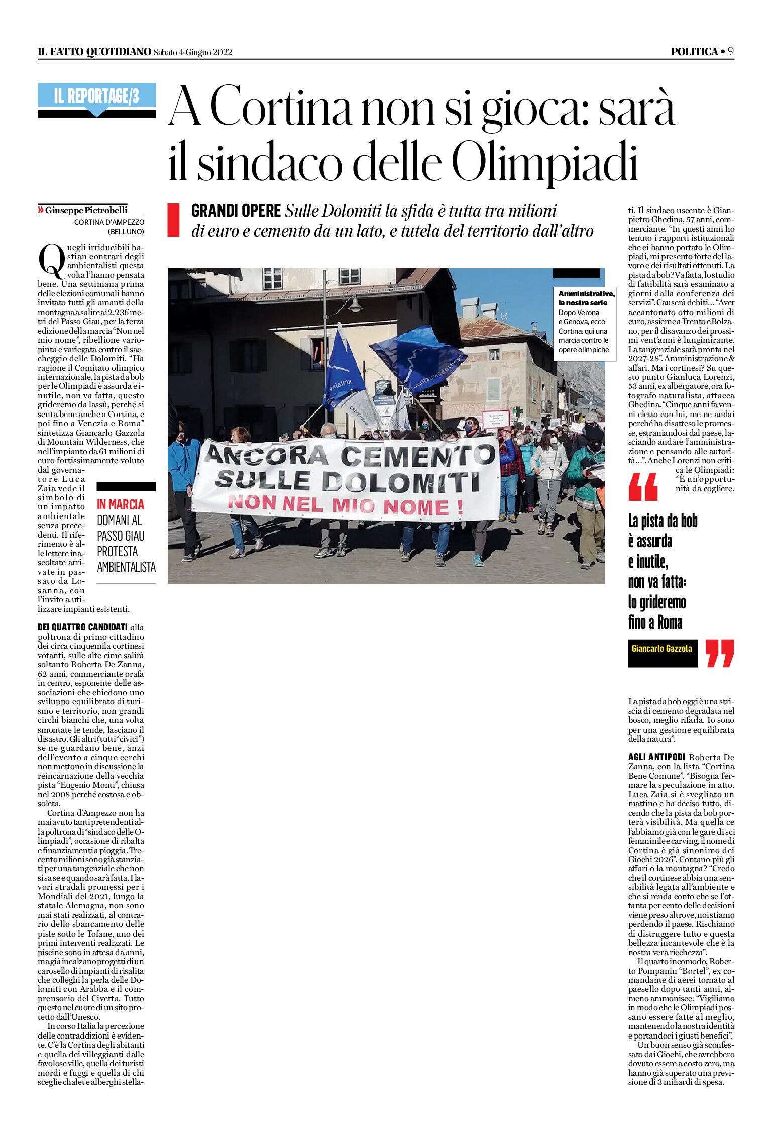 Olimpiadi: proteste a Cortina