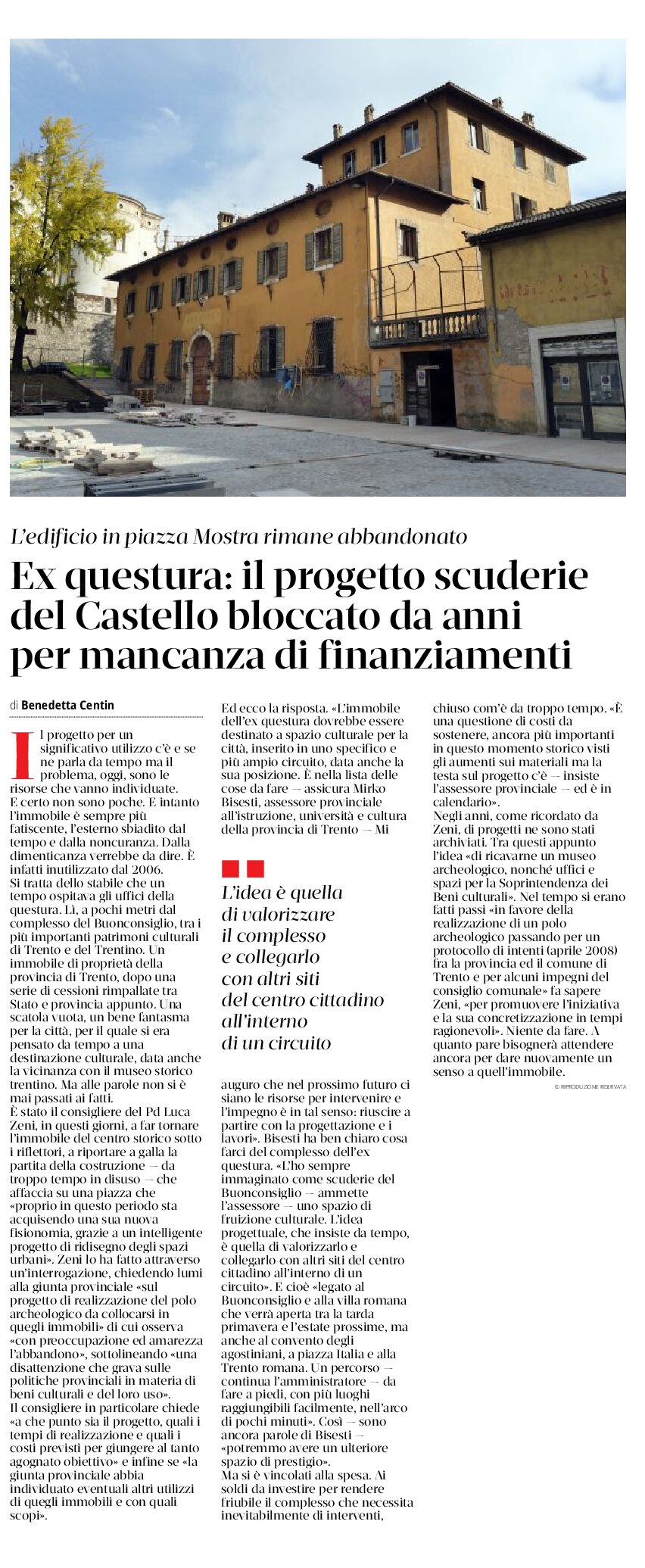 Trento, ex questura: progetto bloccato da anni