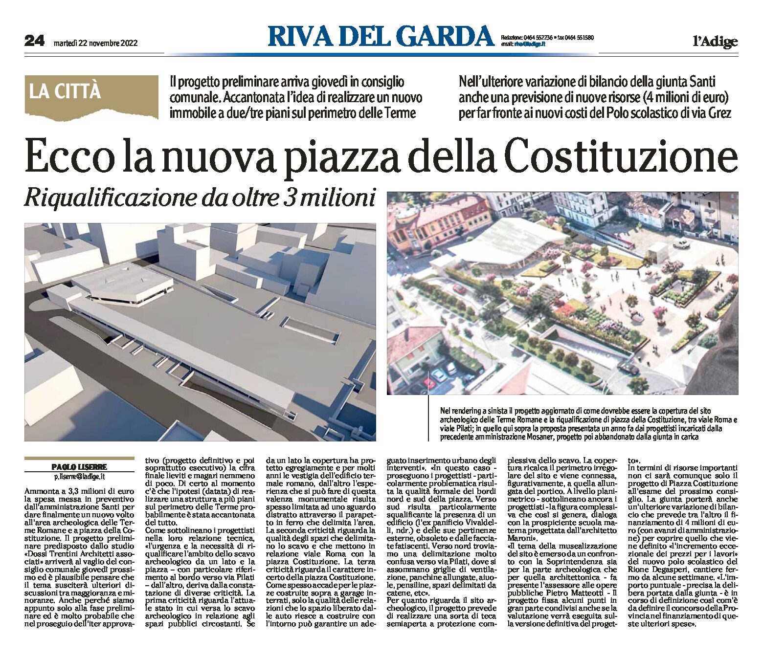 Riva: ecco la nuova piazza della Costituzione