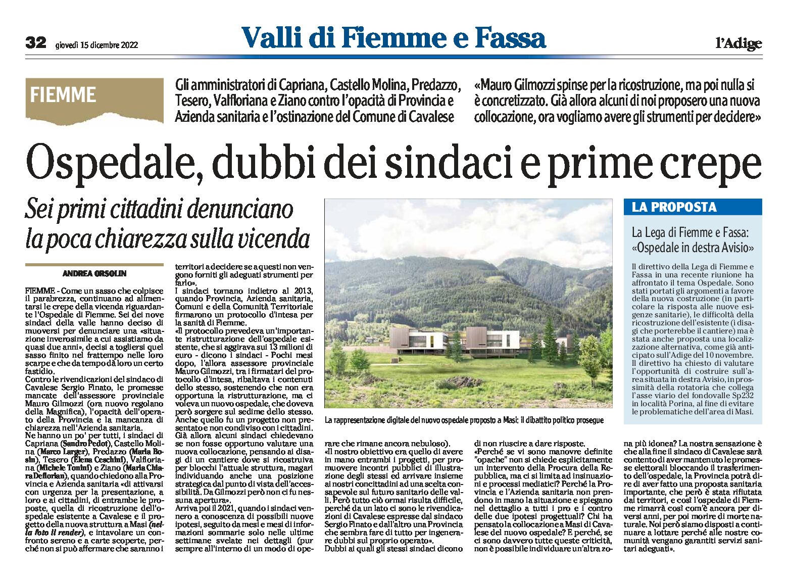 Cavalese, ospedale: dubbi dei sindaci e prime crepe