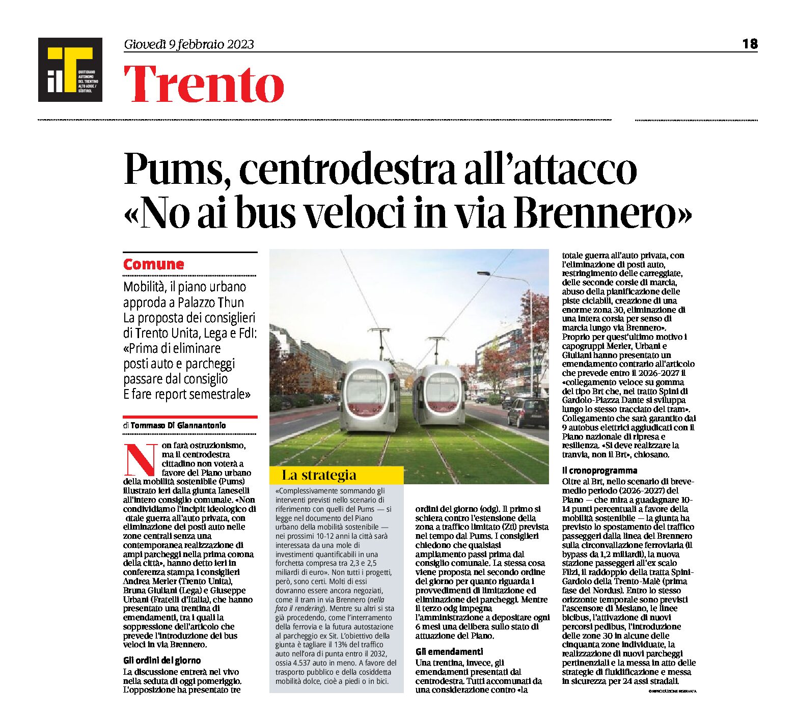 Pums: centrodestra “no ai bus veloci in via Brennero”