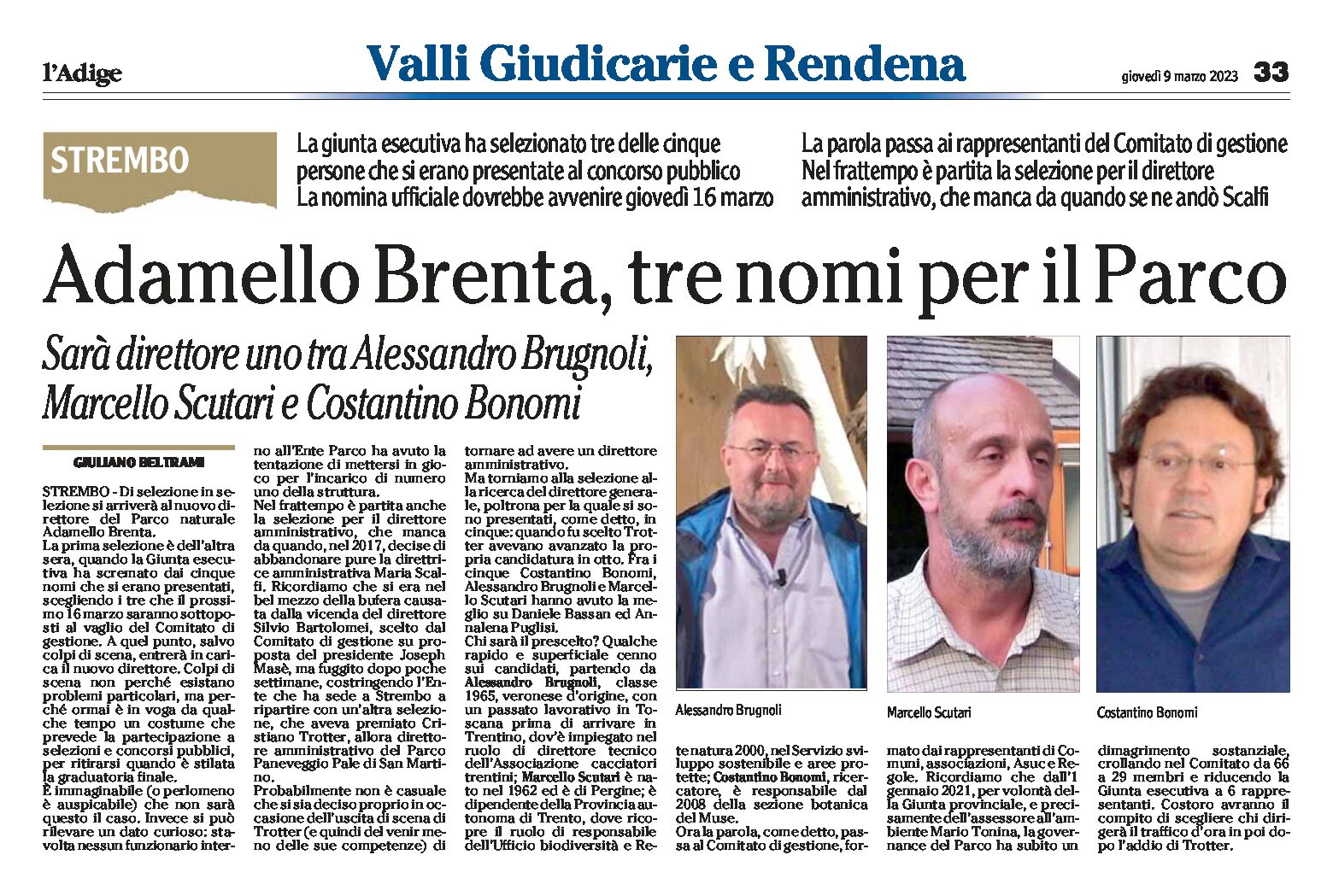 Adamello Brenta: tre nomi per il Parco