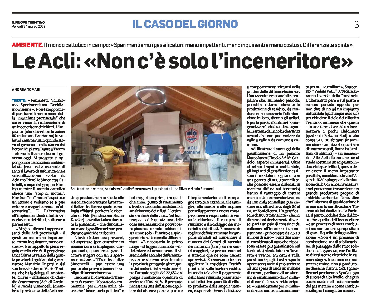 Rifiuti: le Acli “non c’è solo l’inceneritore”
