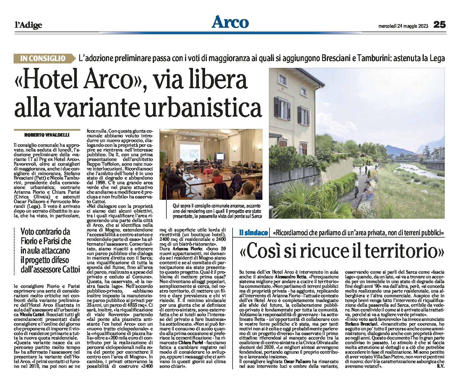 Hotel Arco: via libera alla variante urbanistica