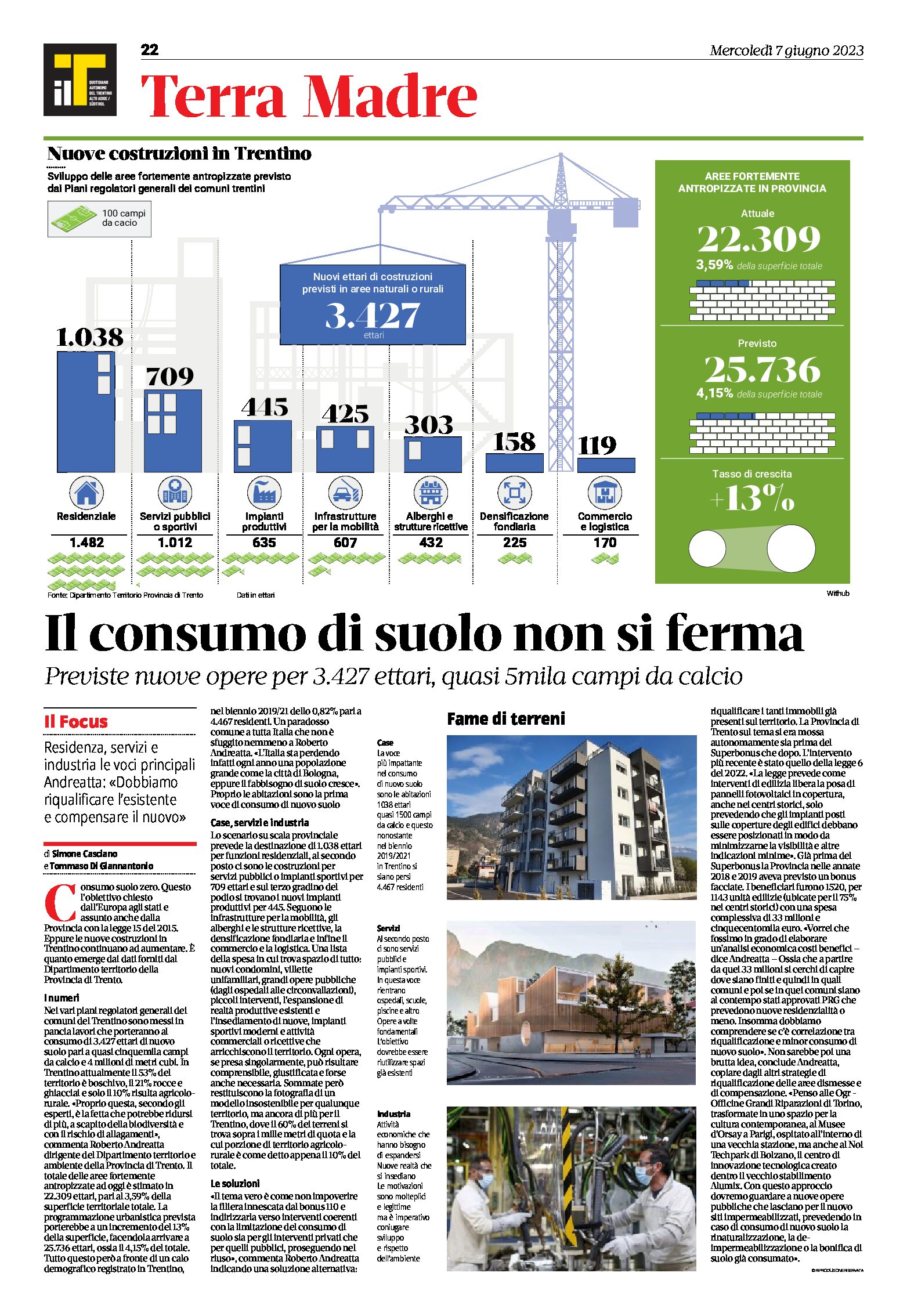 Trentino: il consumo di suolo non si ferma, dobbiamo riqualificare l’esistente