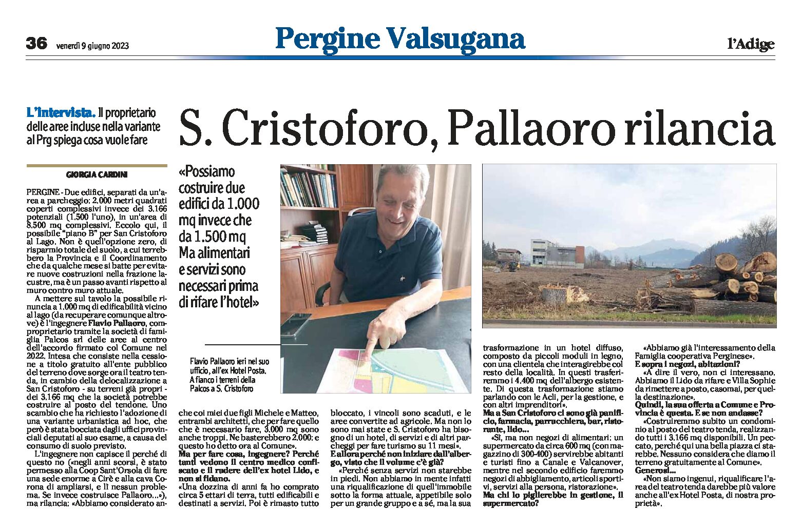 San Cristoforo: Pallaoro rilancia, intervista
