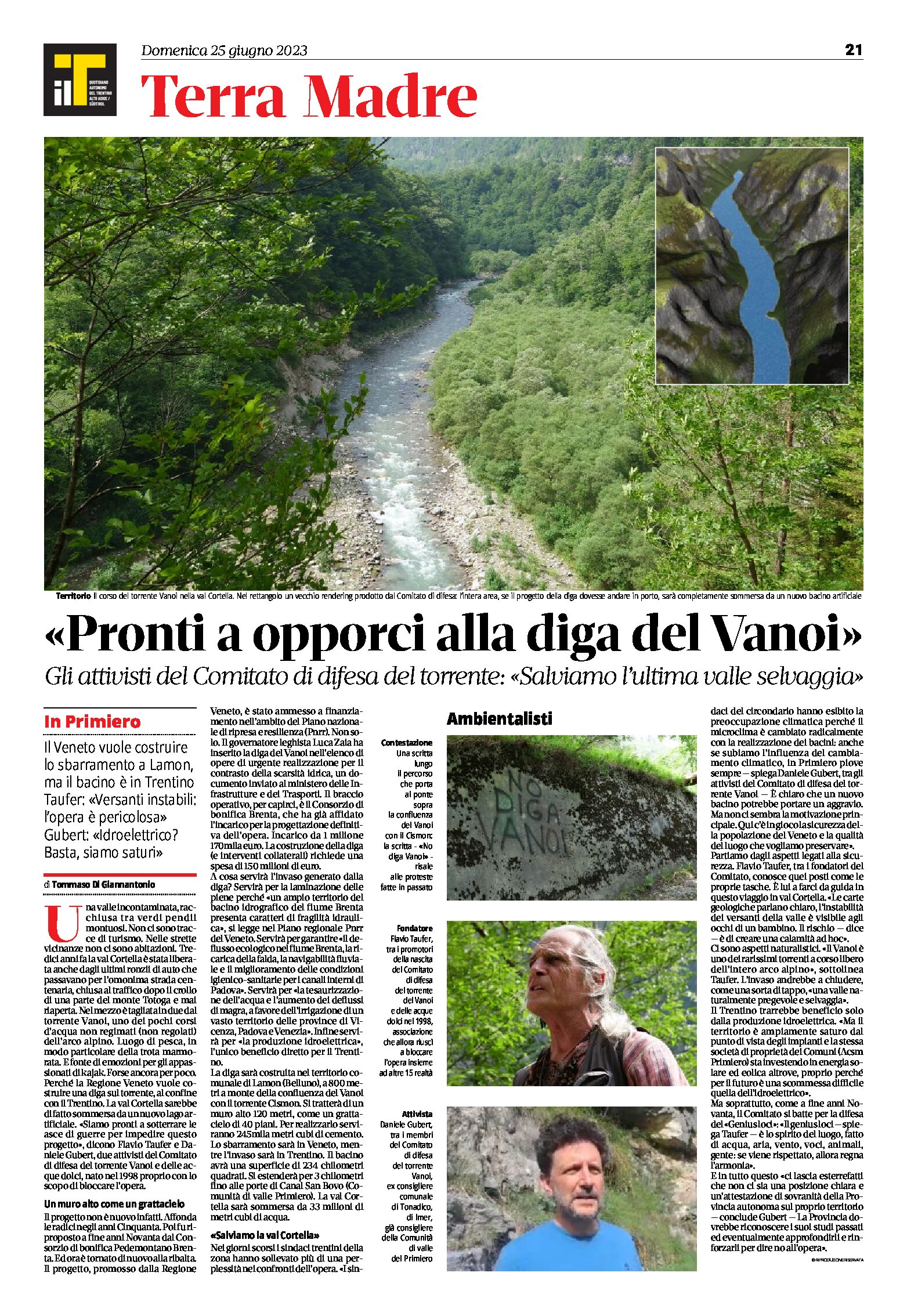 Vanoi: gli attivisti del Comitato di difesa del torrente “pronti a opporci alla diga”