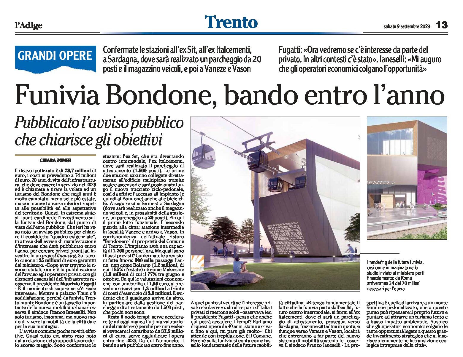 Funivia Trento-Bondone: bando entro l’anno