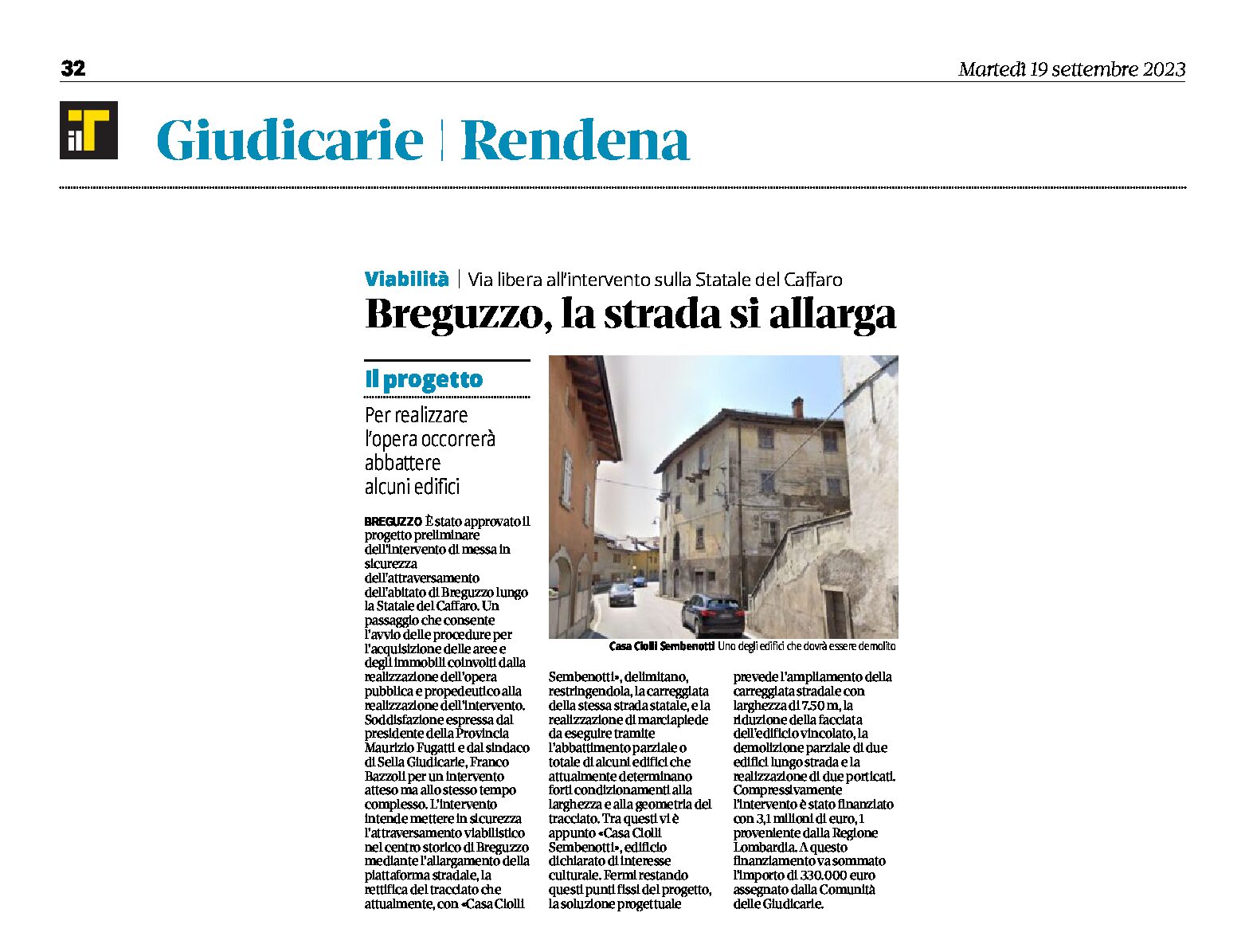 Breguzzo: si allarga la statale del Caffaro