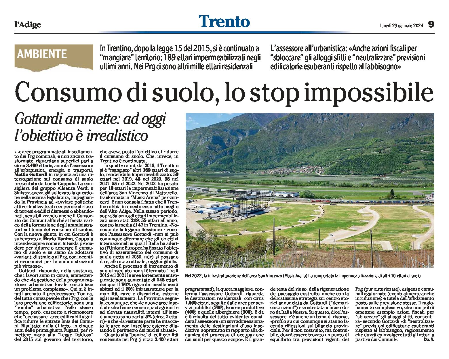 Consumo di suolo: lo stop impossibile