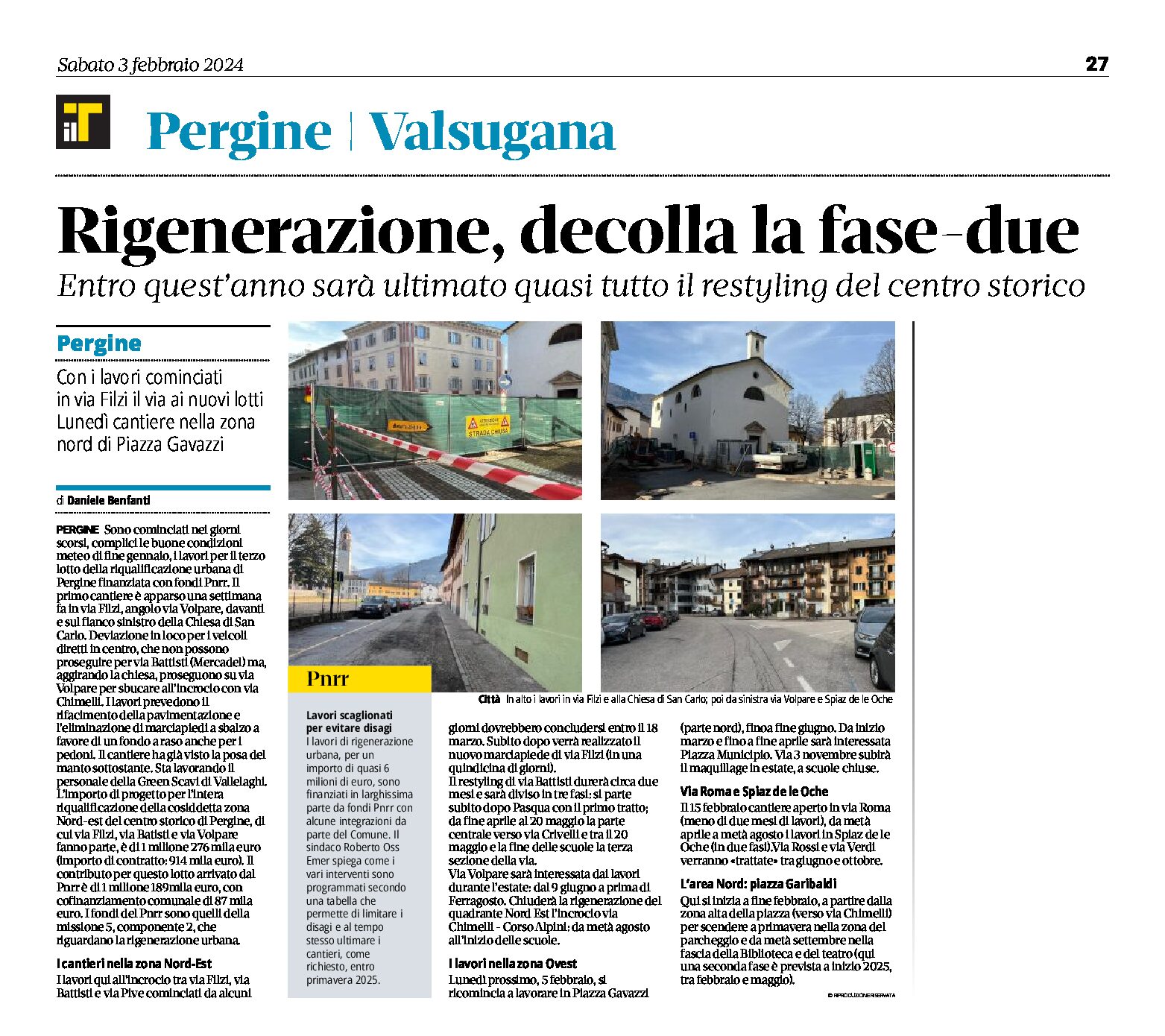 Pergine: rigenerazione, decolla la fase-due