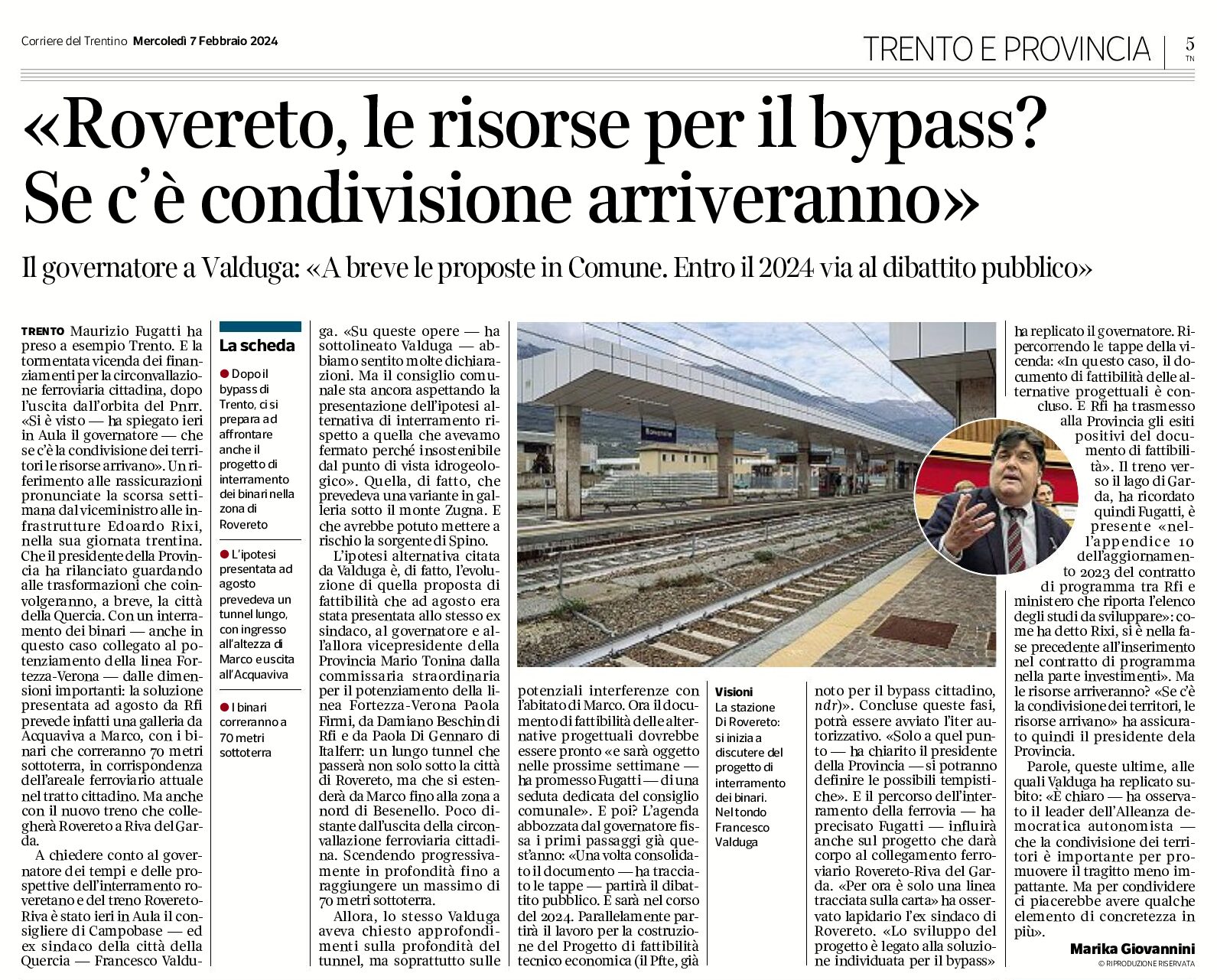 Rovereto, bypass: le risorse? Se c’è condivisione arriveranno