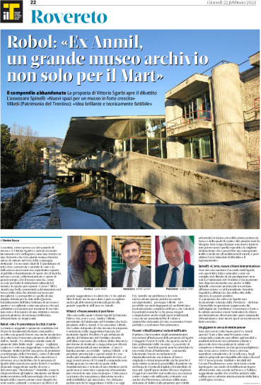 Rovereto: Robol “ex Anmil, un grande museo archivio non solo per il Mart”