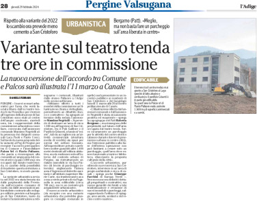 Pergine: variante sul Teatro Tenda, tre ore in commissione