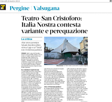 Teatro Tenda – San Cristoforo: Italia Nostra contesta variante e perequazione