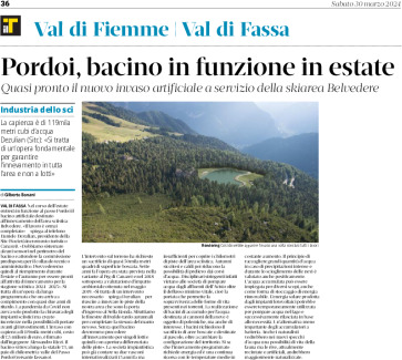 Pordoi: bacino in funzione in estate