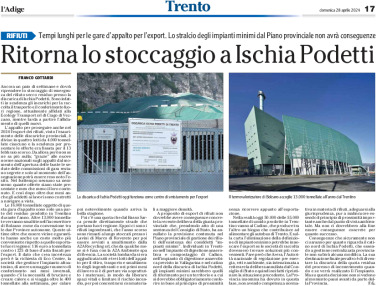 Trento: ritorna lo stoccaggio a Ischia Podetti