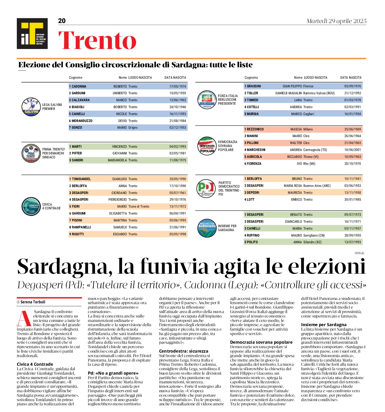 La funivia del Bondone infiamma le elezioni