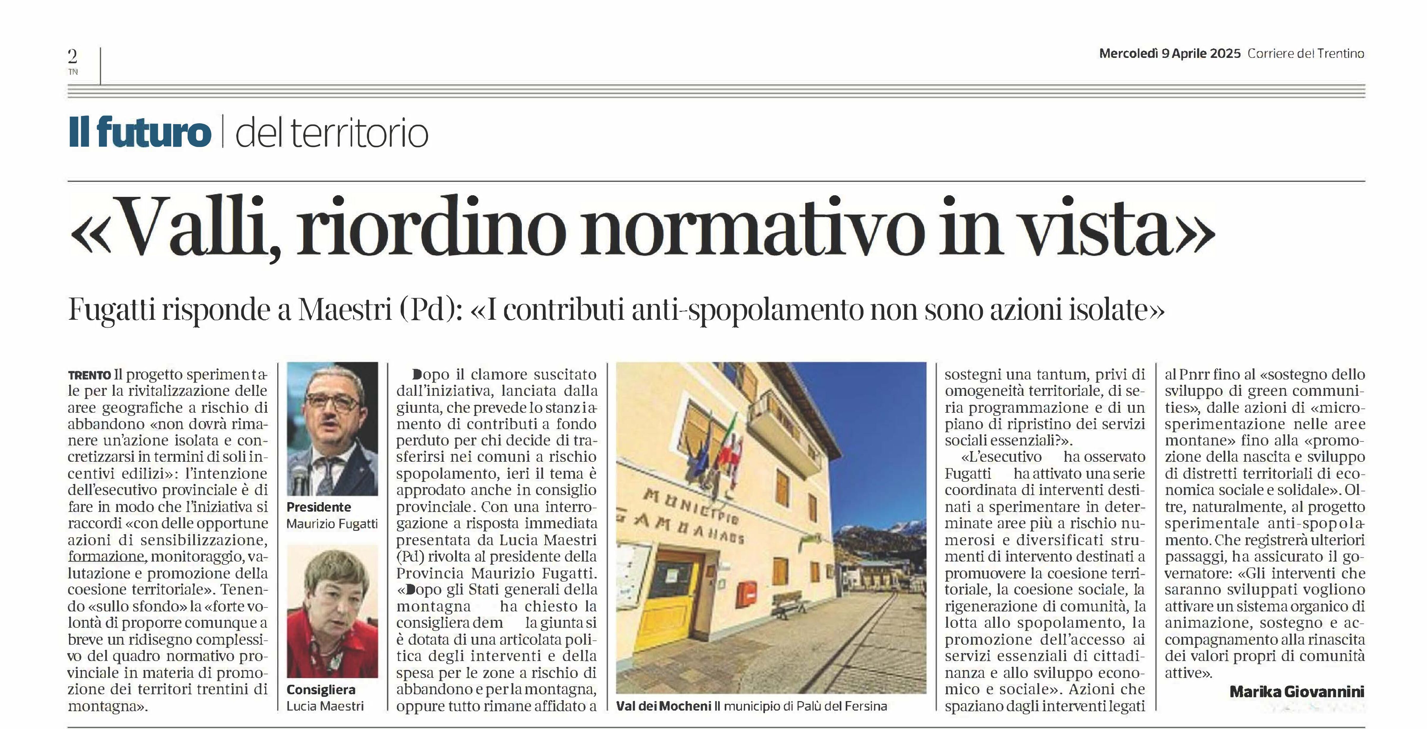 Legge anti-spopolamento, ulteriori interventi