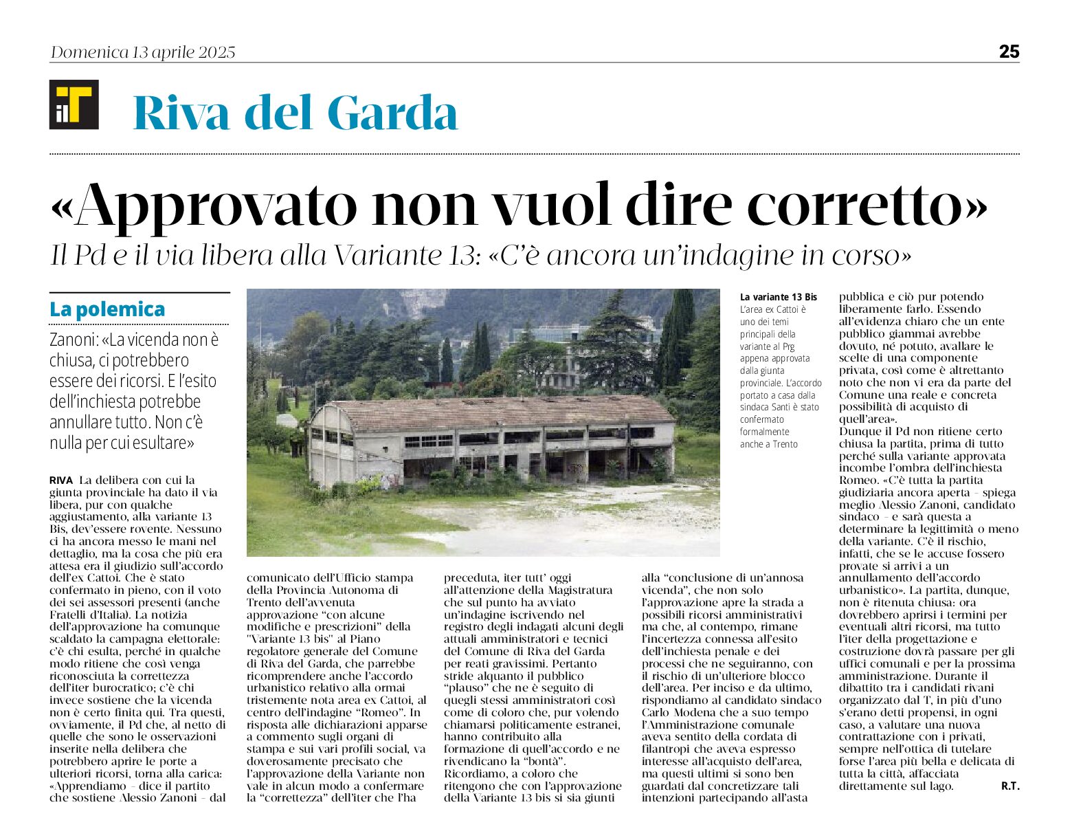 Riva del Garda: Pd e il via libera alla variante 13bis